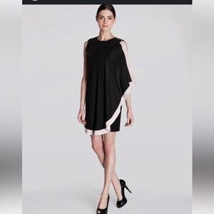 Ted Baker Black and Pink Asymmetrical Dress